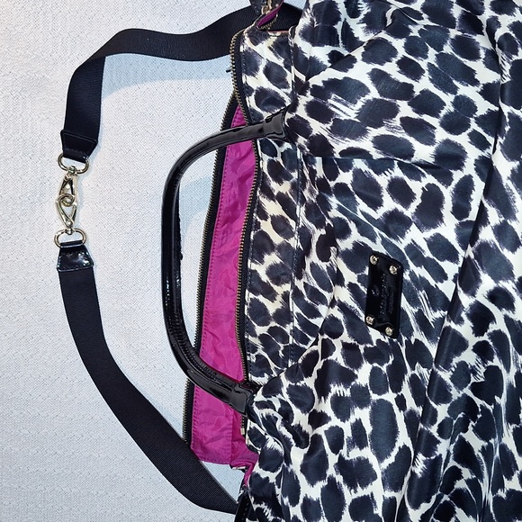 ♠️ Kate Spade Stevie Diaper Bag. Black and white cheetah. Hot pink. - Picture 12 of 17